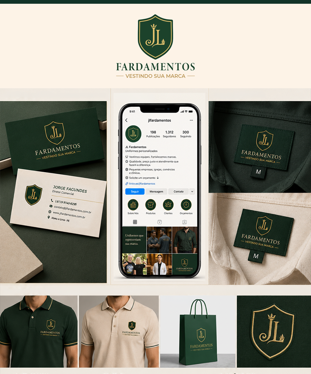 JL Fardamentos — Rebranding e Packaging