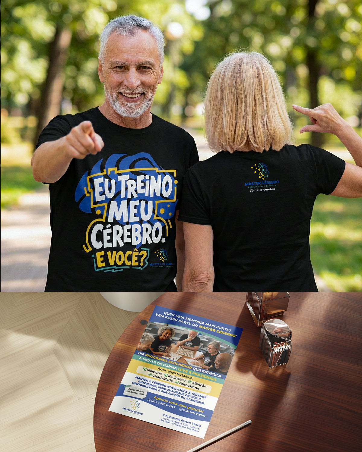 Master Cérebro — Camisa e Panfleto